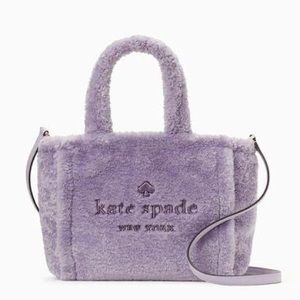 Kate Spade Ella Small Shearling Tote in Lilac Frost brand new